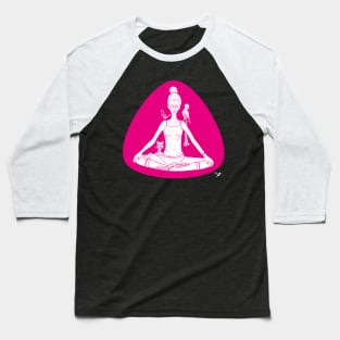 Yoga woman with pets Baseball T-Shirt